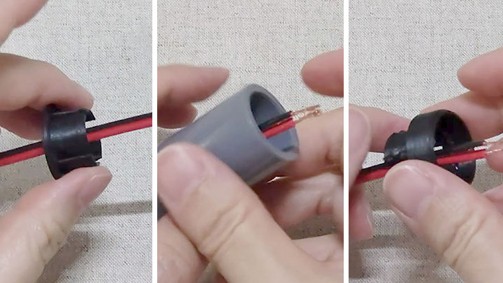 パーツをコードに通す