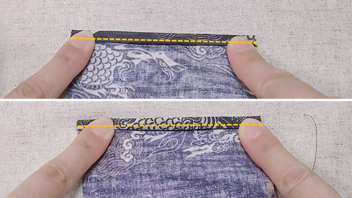 短辺三つ折りミシン