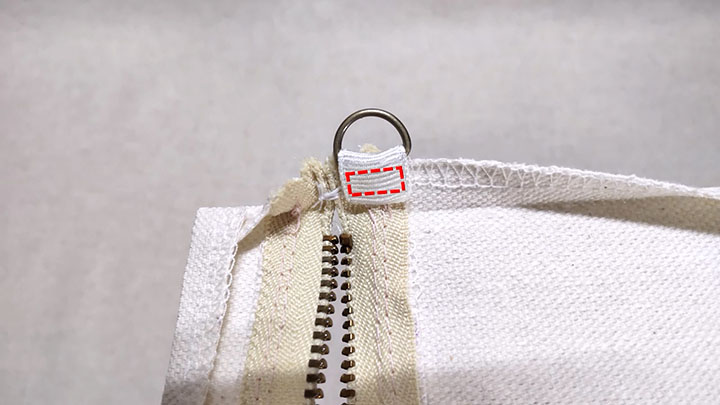 Dカン縫い合わせ