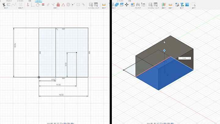 下絵と足部分押し出し