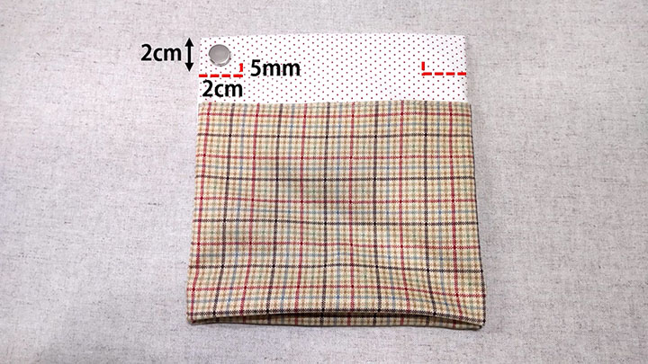 マグネット用ポケット縫い