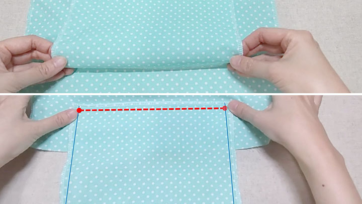 前面ポケット底縫い