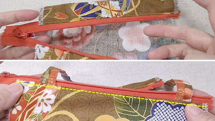 ファスナーわき押さえ縫い