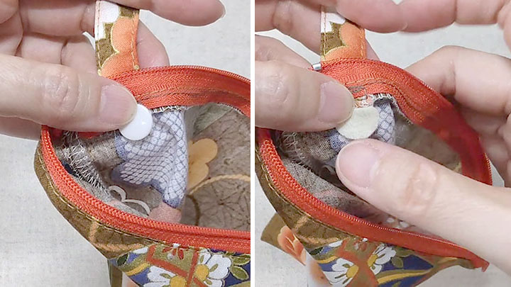 半円フェルト貼り付け
