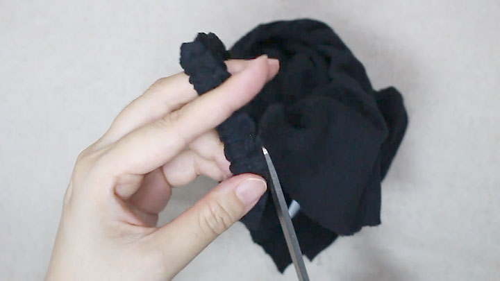 ゴム部分切り落とし